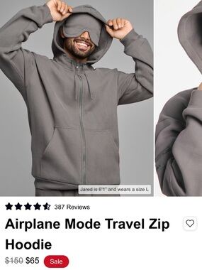 Airplane Mode Travel Zip Hoodie - Gray